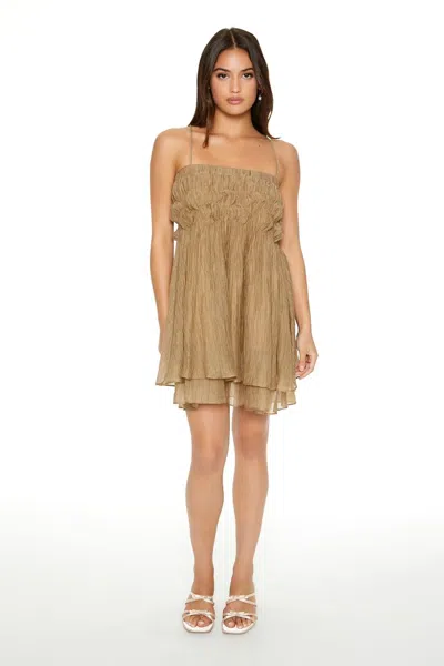 Forever 21 Layered Babydoll Mini Dress In Neutral