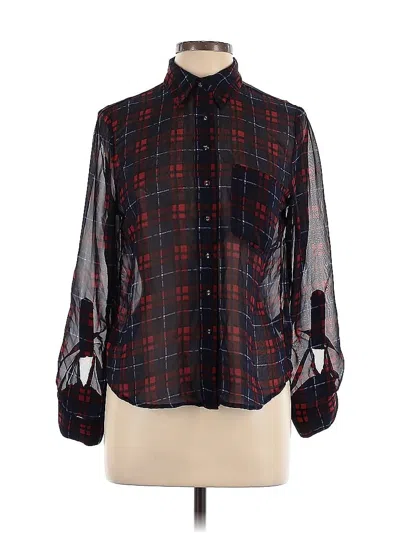 Pre-owned Forever 21 Long Sleeve Blouse In Black