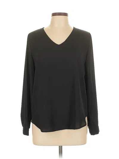 Pre-owned Forever 21 Long Sleeve Blouse In Black