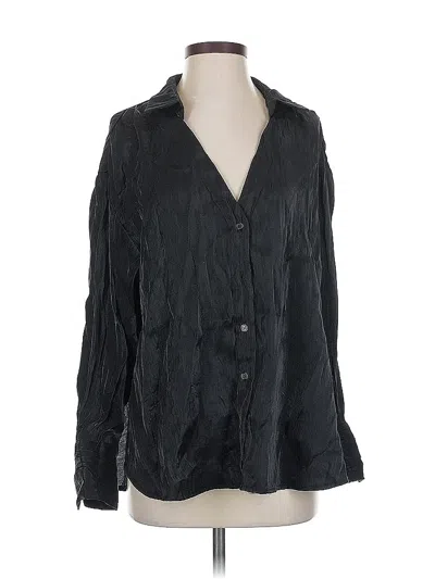 Pre-owned Forever 21 Long Sleeve Blouse In Black
