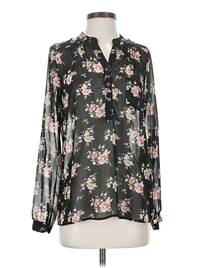 Pre-owned Forever 21 Long Sleeve Blouse In Black