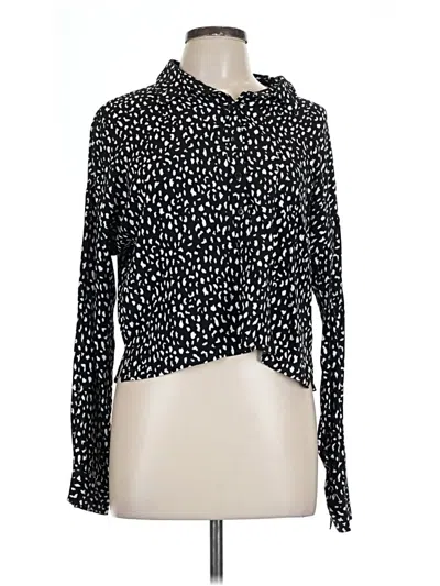 Pre-owned Forever 21 Long Sleeve Blouse In Black