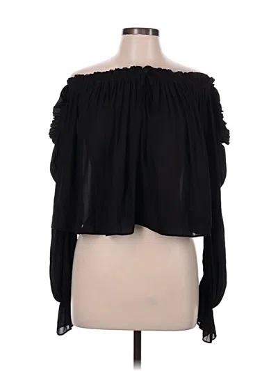 Pre-owned Forever 21 Long Sleeve Blouse In Black