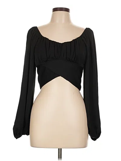 Pre-owned Forever 21 Long Sleeve Blouse In Black