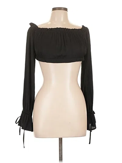 Pre-owned Forever 21 Long Sleeve Blouse In Black