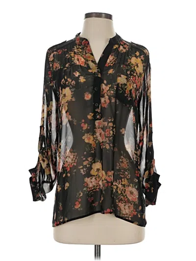 Pre-owned Forever 21 Long Sleeve Blouse In Black