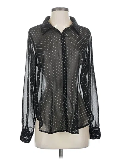 Pre-owned Forever 21 Long Sleeve Blouse In Black