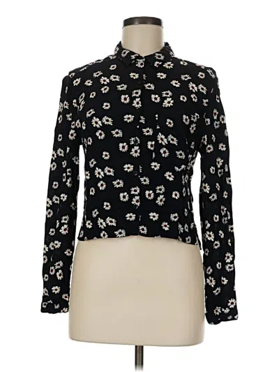 Pre-owned Forever 21 Long Sleeve Blouse In Black