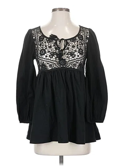 Pre-owned Forever 21 Long Sleeve Blouse In Black