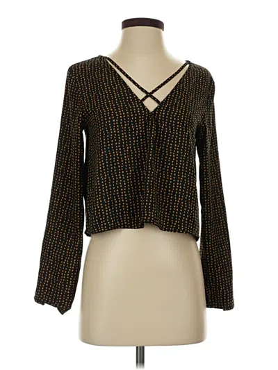 Pre-owned Forever 21 Long Sleeve Blouse In Black