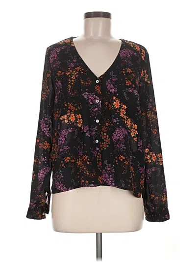 Pre-owned Forever 21 Long Sleeve Blouse In Black