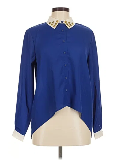 Forever 21 Long Sleeve Blouse In Blue