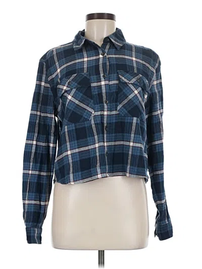 Pre-owned Forever 21 Long Sleeve Blouse In Blue