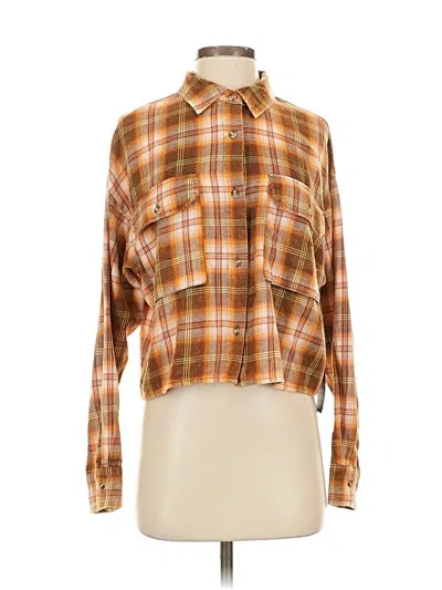 Pre-owned Forever 21 Long Sleeve Blouse In Brown