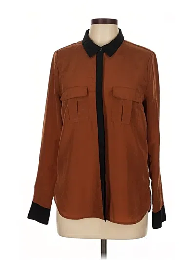 Pre-owned Forever 21 Long Sleeve Blouse In Brown