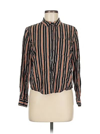 Pre-owned Forever 21 Long Sleeve Blouse In Brown