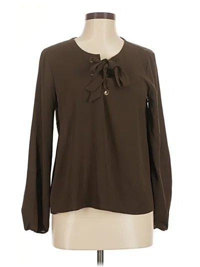 Pre-owned Forever 21 Long Sleeve Blouse In Brown