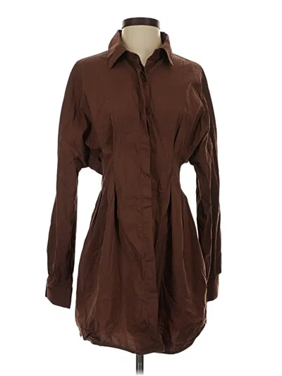 Pre-owned Forever 21 Long Sleeve Blouse In Brown