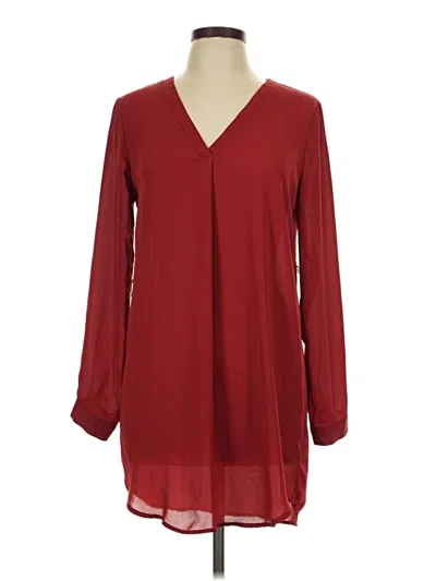 Pre-owned Forever 21 Long Sleeve Blouse In Burgundy
