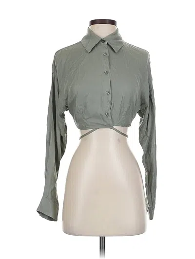 Pre-owned Forever 21 Long Sleeve Blouse In Green