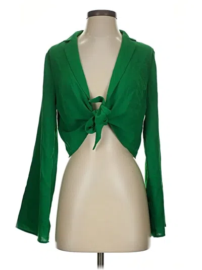 Pre-owned Forever 21 Long Sleeve Blouse In Green