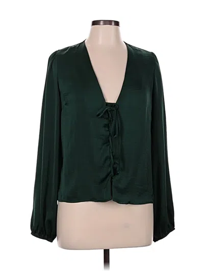 Pre-owned Forever 21 Long Sleeve Blouse In Green