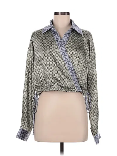 Pre-owned Forever 21 Long Sleeve Blouse In Green