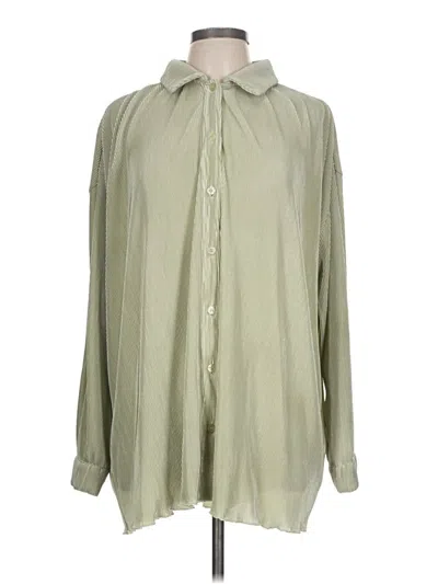 Pre-owned Forever 21 Long Sleeve Blouse In Green