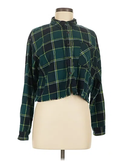 Pre-owned Forever 21 Long Sleeve Blouse In Green