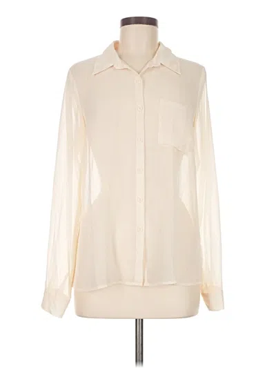 Pre-owned Forever 21 Long Sleeve Blouse In Ivory