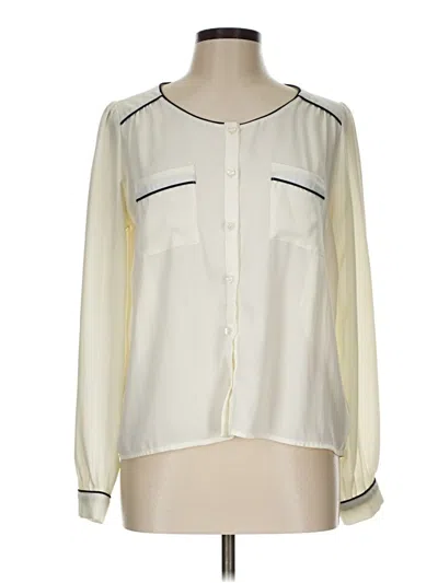 Pre-owned Forever 21 Long Sleeve Blouse In Ivory