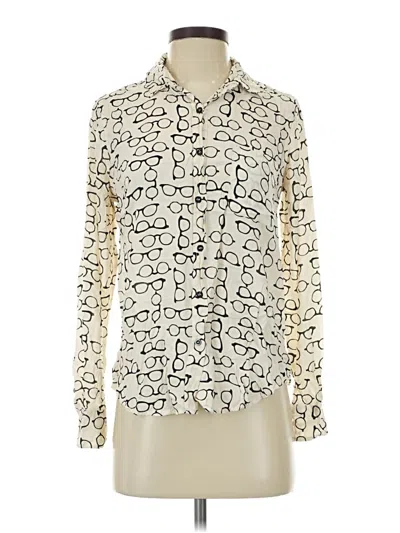 Pre-owned Forever 21 Long Sleeve Blouse In Ivory