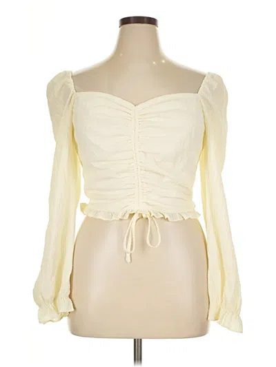 Pre-owned Forever 21 Long Sleeve Blouse In Ivory