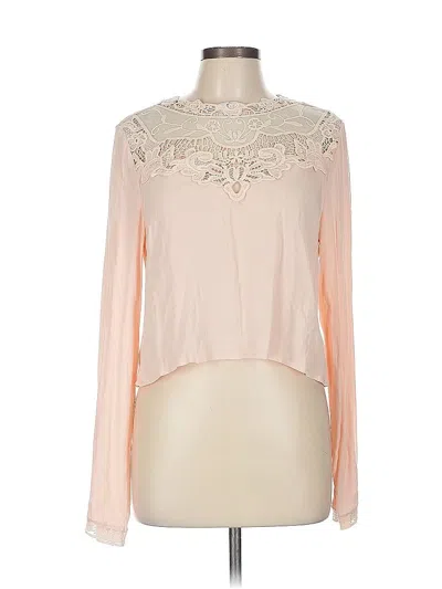Pre-owned Forever 21 Long Sleeve Blouse In Pink