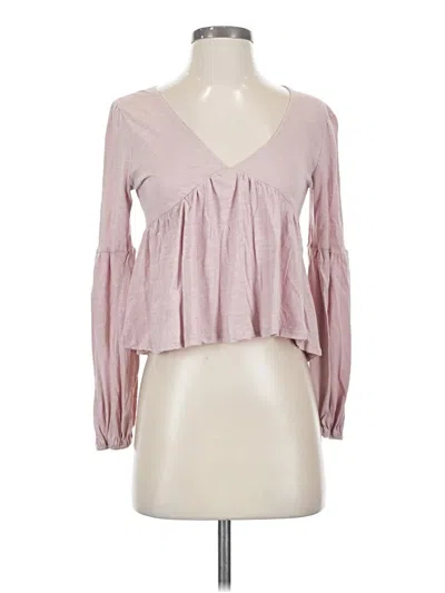 Pre-owned Forever 21 Long Sleeve Blouse In Pink