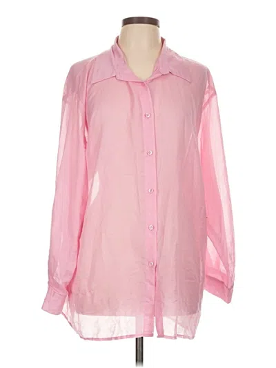 Pre-owned Forever 21 Long Sleeve Blouse In Pink