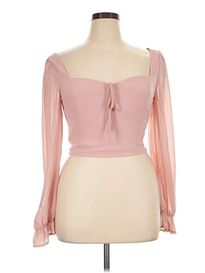 Forever 21 Long Sleeve Blouse In Pink