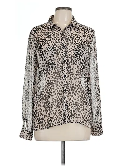 Pre-owned Forever 21 Long Sleeve Blouse In Silver