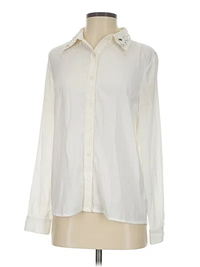 Pre-owned Forever 21 Long Sleeve Blouse In White