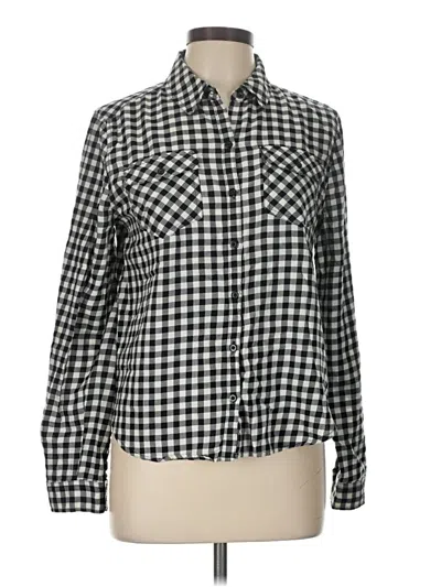 Pre-owned Forever 21 Long Sleeve Button Down Shirt In Black
