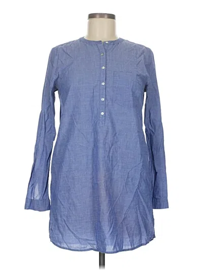 Pre-owned Forever 21 Long Sleeve Button Down Shirt In Blue