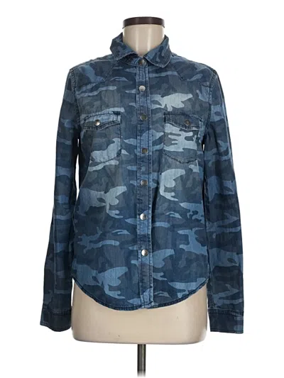 Pre-owned Forever 21 Long Sleeve Button Down Shirt In Blue