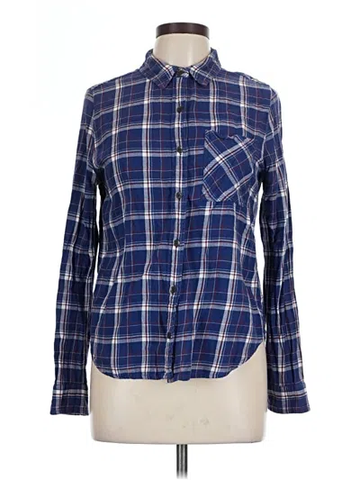 Pre-owned Forever 21 Long Sleeve Button Down Shirt In Blue
