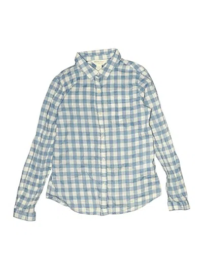 Pre-owned Forever 21 Kids' Long Sleeve Button Down Shirt In Blue