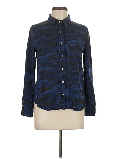 Pre-owned Forever 21 Long Sleeve Button Down Shirt In Blue