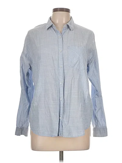 Pre-owned Forever 21 Long Sleeve Button Down Shirt In Blue
