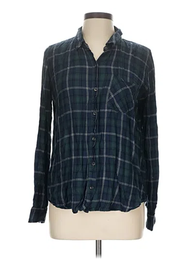 Pre-owned Forever 21 Long Sleeve Button Down Shirt In Blue