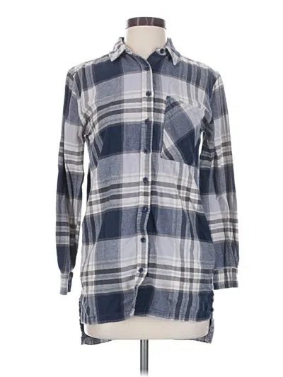 Pre-owned Forever 21 Long Sleeve Button Down Shirt In Blue