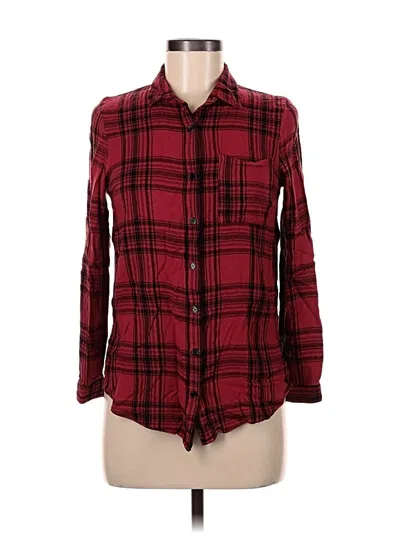 Pre-owned Forever 21 Long Sleeve Button Down Shirt In Burgundy