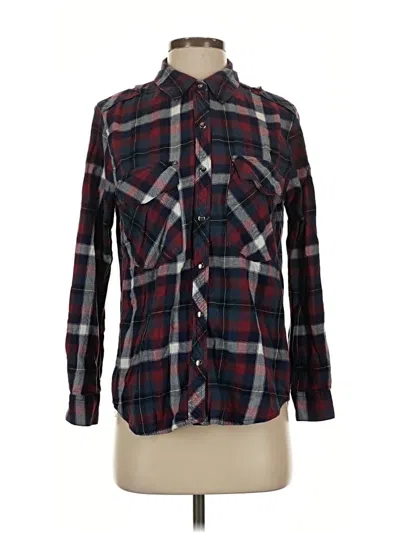 Pre-owned Forever 21 Long Sleeve Button Down Shirt In Burgundy